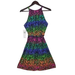 NWT London Times Women's Sleeveless Colorful Mini Dress Petite Size 10